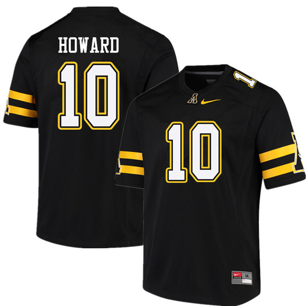 Men #10 A.J. Howard Appalachian State Mountaineers College Football Jerseys Sale-Black - Click Image to Close